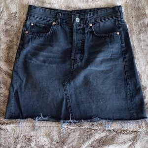 Forever 21 Black High Waisted Jean Skirt